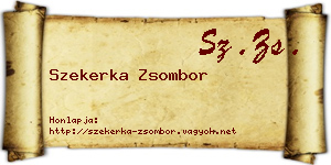 Szekerka Zsombor névjegykártya